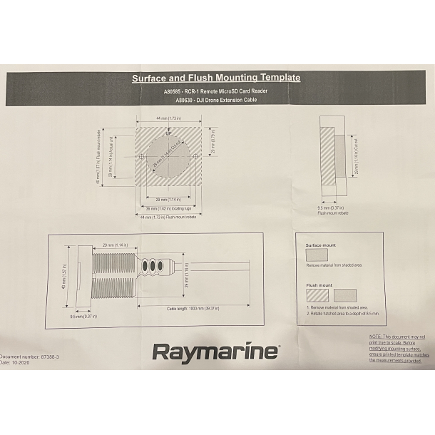 AXIOM Skotmonteret SD kortlser (RCR-1) med 1 m kabel til Micro SD.