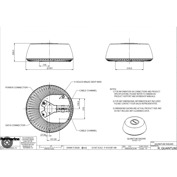 Quantum Q24C 18" Radar m 10m Power kabel
