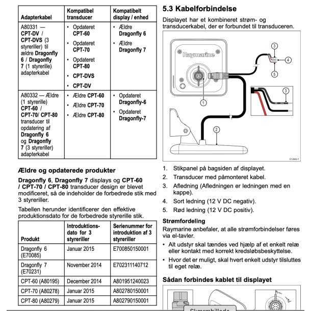 Dragonfly 4/5/6/7 CPT-60/70/80 Adapter Kabel 