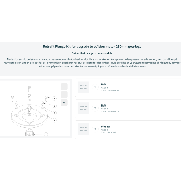 Retrofit Flange Kit for upgrade to eVision motor 250mm gearlegs