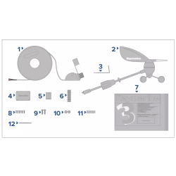 Vindtransducer Lang armet med 50 M mastekabel
