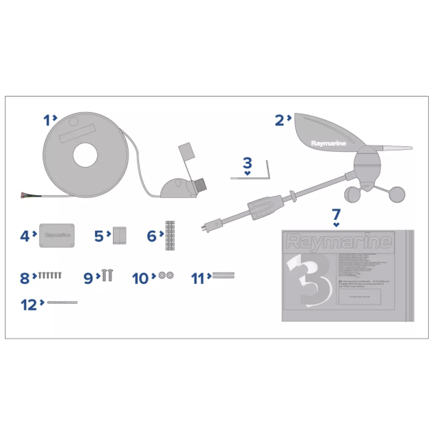 Vindtransducer Lang armet med 50 M mastekabel