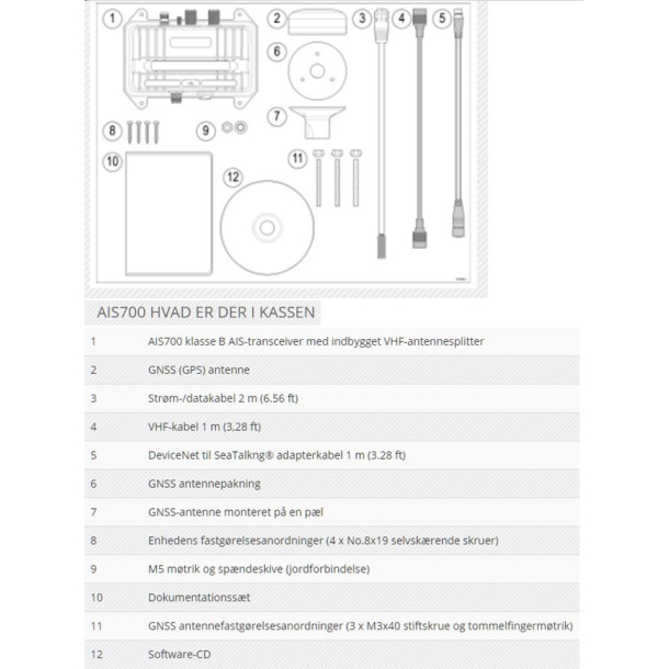 AIS700 Transponder m. splitter