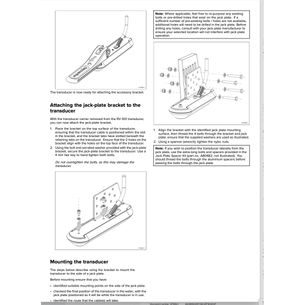 RV-100 Jack Plate beslag